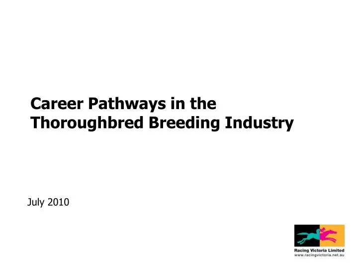 career pathways in the thoroughbred breeding industry