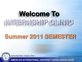 Welcome To INTERNSHIP CLINIC
