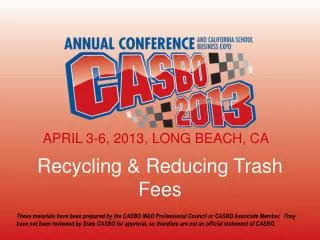 Recycling &amp; Reducing Trash Fees