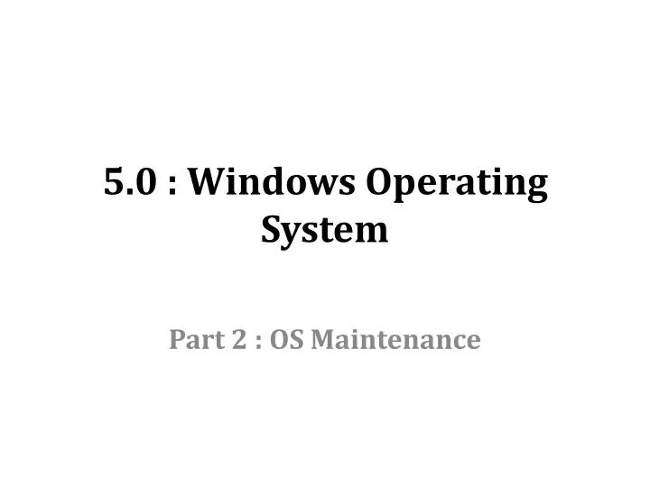 5 0 windows operating system