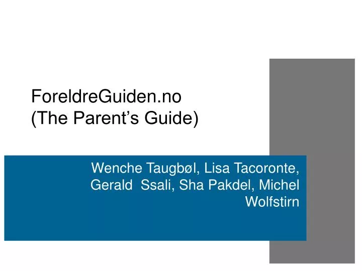 foreldreguiden no the parent s guide