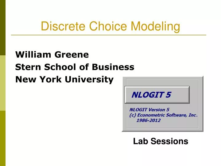 william greene stern school of business new york university