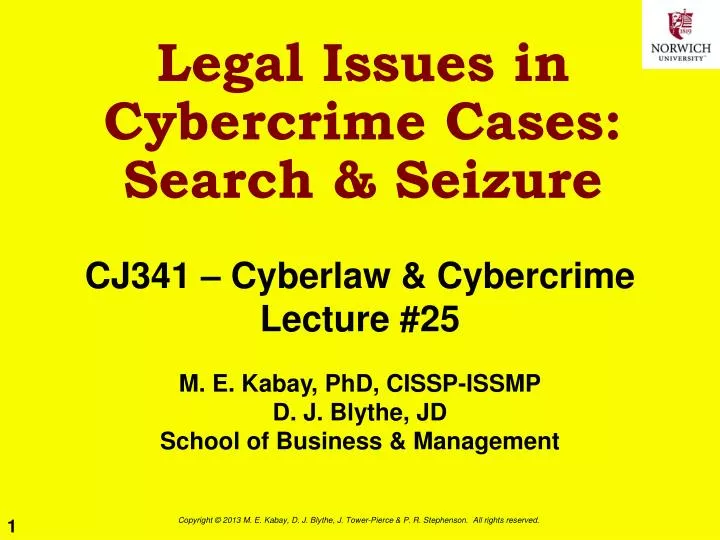 legal issues in cybercrime cases search seizure