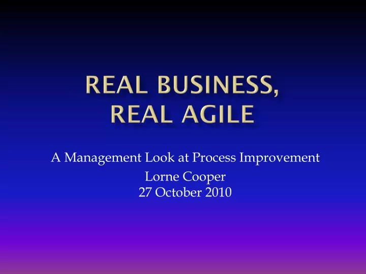 real business real agile