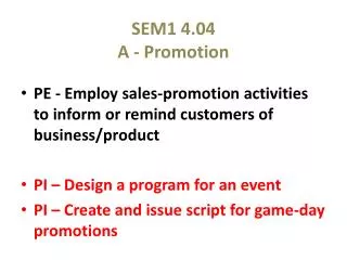 SEM1 4.04 A - Promotion