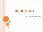 BLOGGING - slide 1