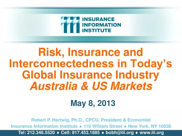 risk insurance and interconnectedness in today s global insurance industry australia us markets