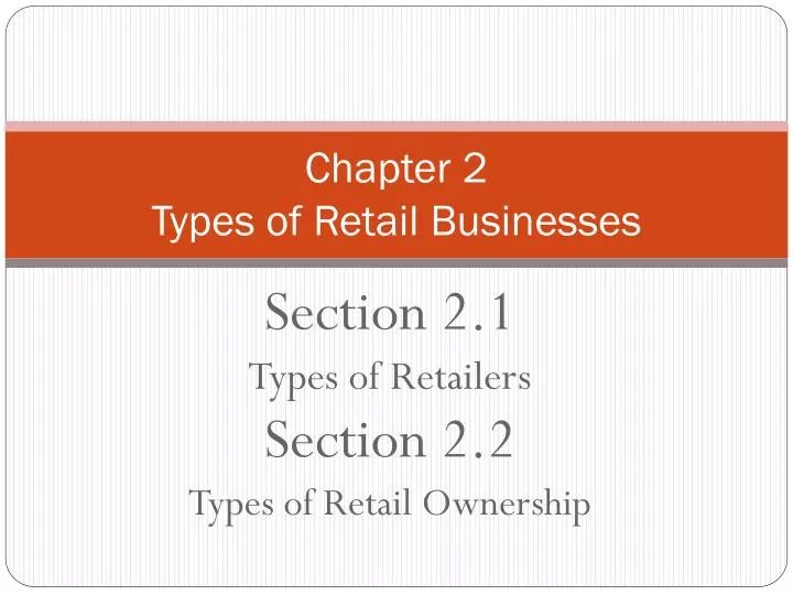 chapter 2 types of retail businesses