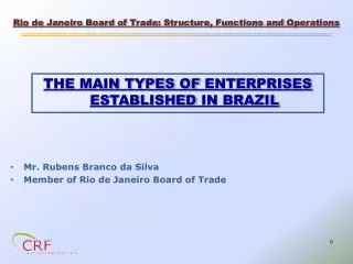 THE MAIN TYPES OF ENTERPRISES ESTABLISHED IN BRAZIL