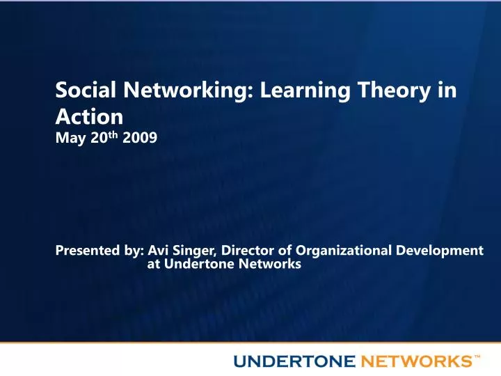 social networking learning theory in action