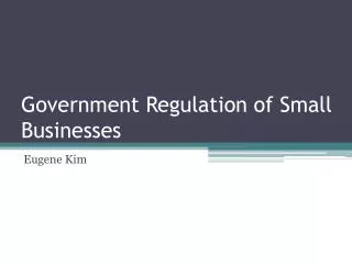 Government Regulation of Small Businesses