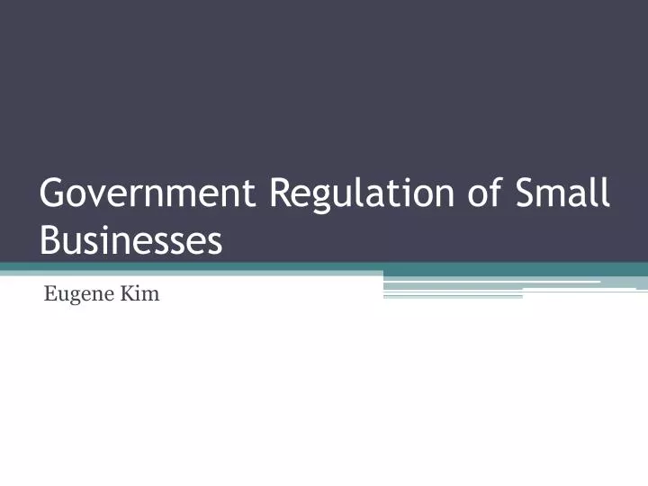 government regulation of small businesses