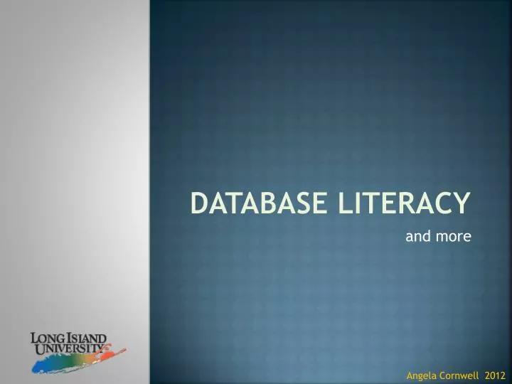 database literacy