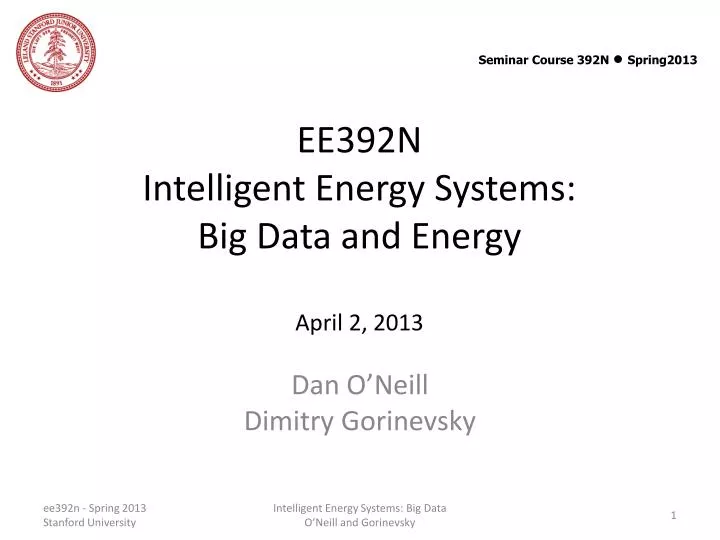 ee392n intelligent energy systems big data and energy april 2 2013