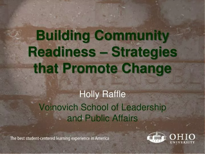 building community readiness strategies that promote change