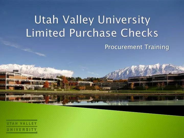 utah valley university limited purchase checks