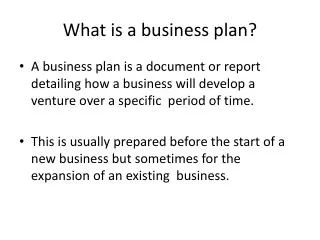 What is a business plan?
