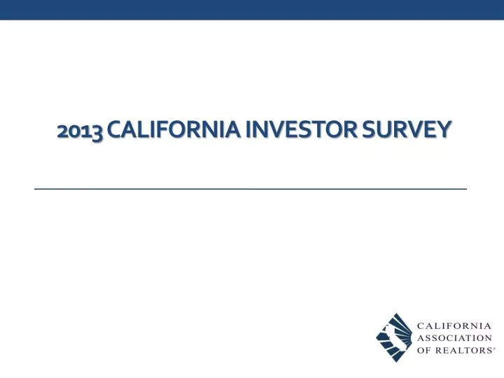 2013 california investor survey