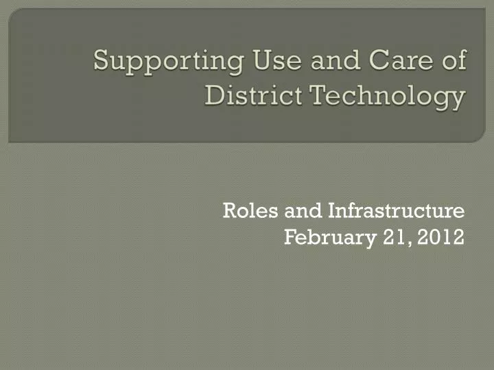 supporting use and care of district technology