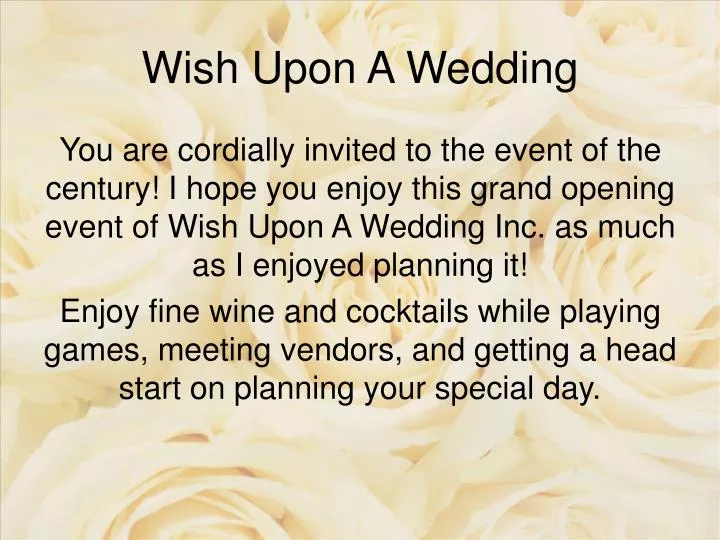 wish upon a wedding