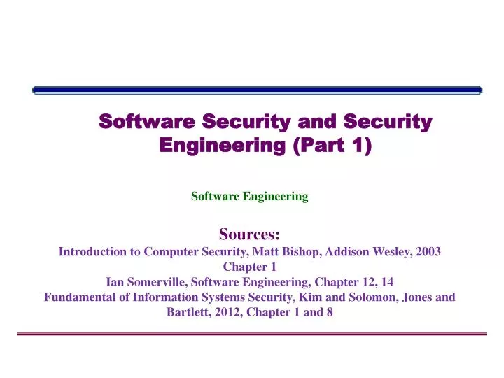 software security and security engineering part 1
