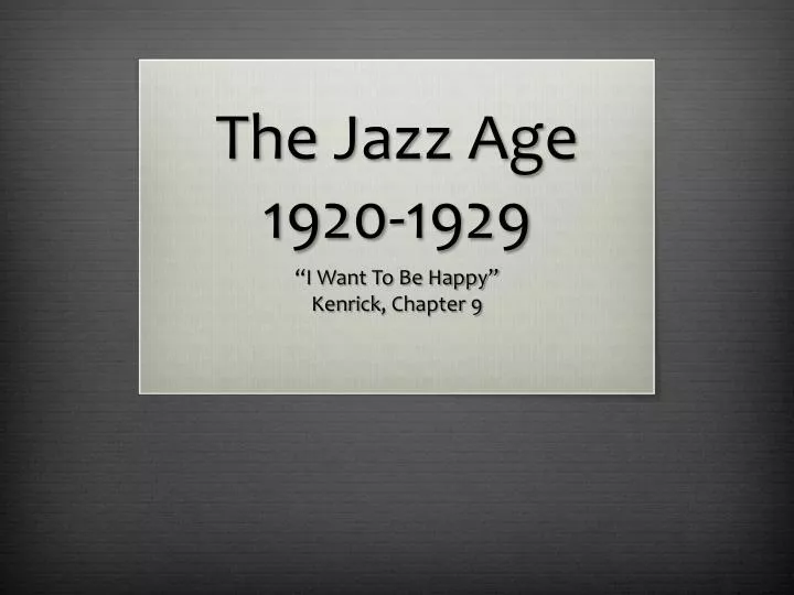 the jazz age 1920 1929