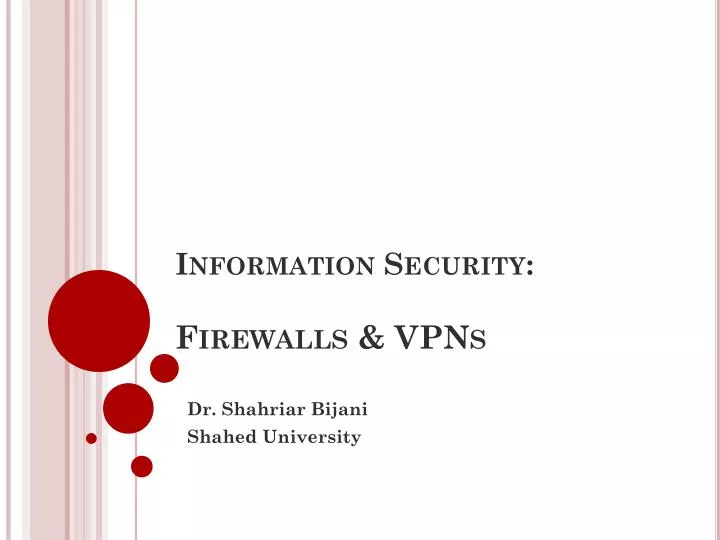 information security firewalls vpns