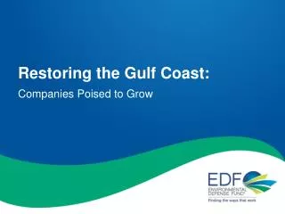 Restoring the Gulf Coast: