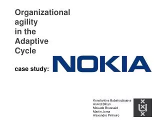Organizational agility in the Adaptive Cycle case study: