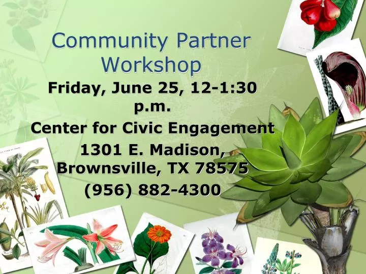 community partner workshop