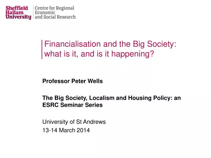 financialisation and the big society what is it and is it happening