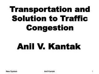 Transportation and Solution to Traffic Congestion
