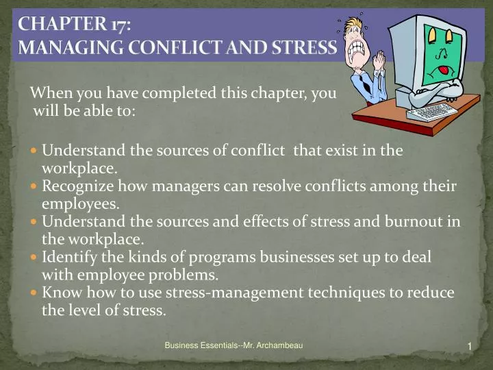 chapter 17 managing conflict and stress