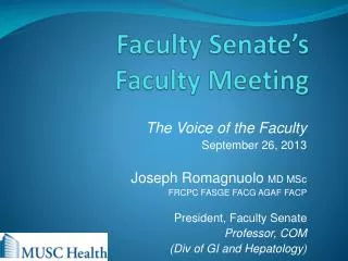 Faculty Senate’s Faculty Meeting
