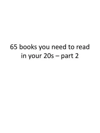 65 books you need to read in your 20s – part 2
