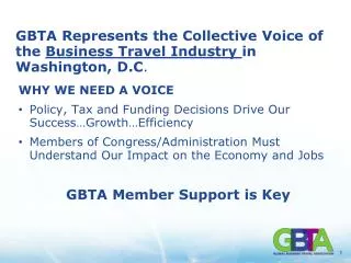 GBTA Represents the Collective Voice of the Business Travel Industry in Washington, D.C .