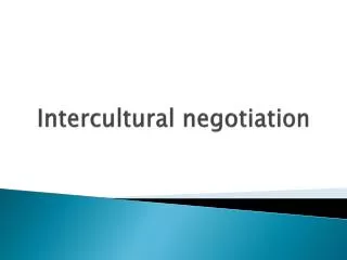 Intercultural negotiation