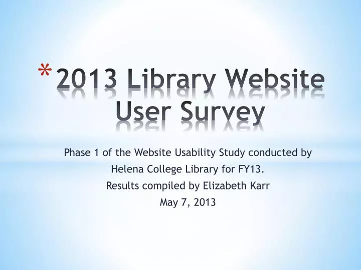 2013 library website user survey