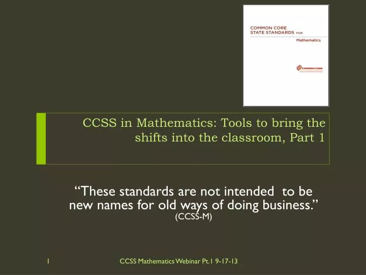 ccss in mathematics tools to bring the shifts into the classroom part 1