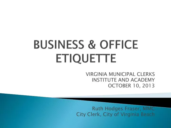 business office etiquette