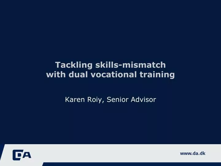 tackling skills mismatch with dual vocational training