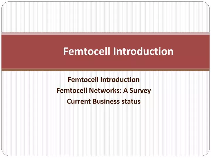 femtocell introduction