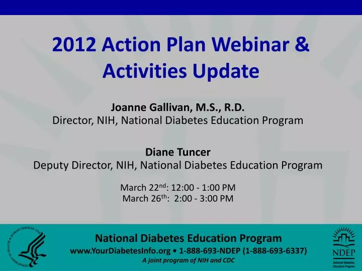 2012 action plan webinar activities update