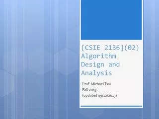 csie 2136 02 algorithm design and analysis