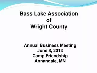 Bass Lake Association of Wright County