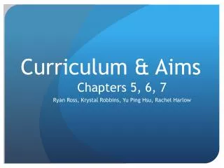 Curriculum &amp; Aims