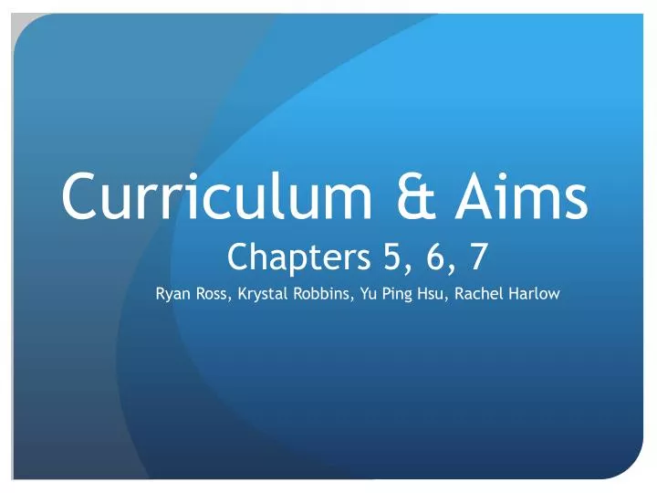 curriculum aims