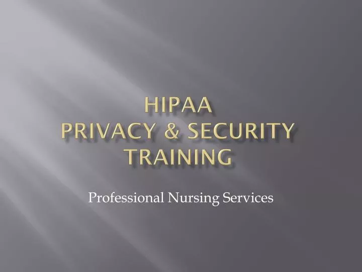 hipaa privacy security training