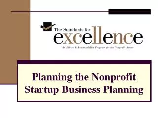 Planning the Nonprofit Startup Business Planning