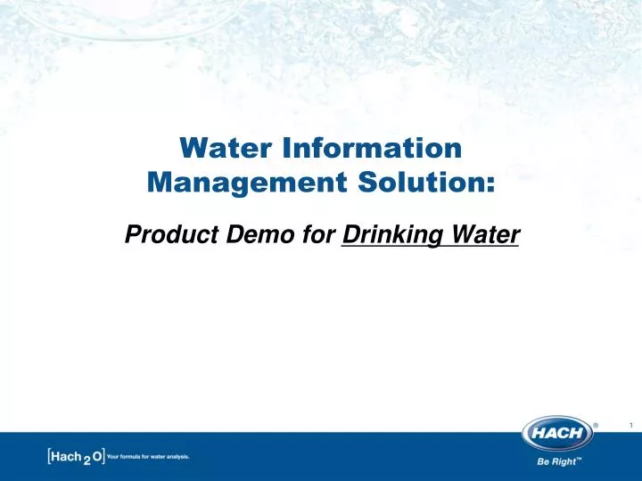 water information management solution product demo for drinking water